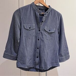 American Eagle Outfitters Navy Striped Shirt
